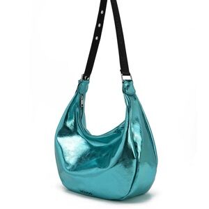 NUNOO • Stella Recycled Metallic Hobo Shoulder. Crossbody Bag